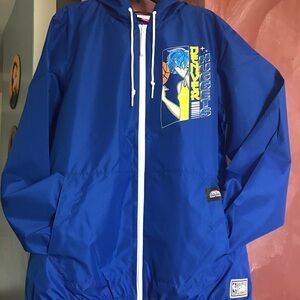 Large Blue Denver Nuggets Anime Hookups Windbreaker rain Jacket new nba